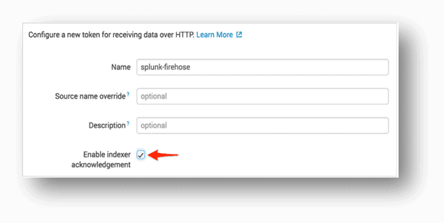 AWS Data into Splunk , configure a new token