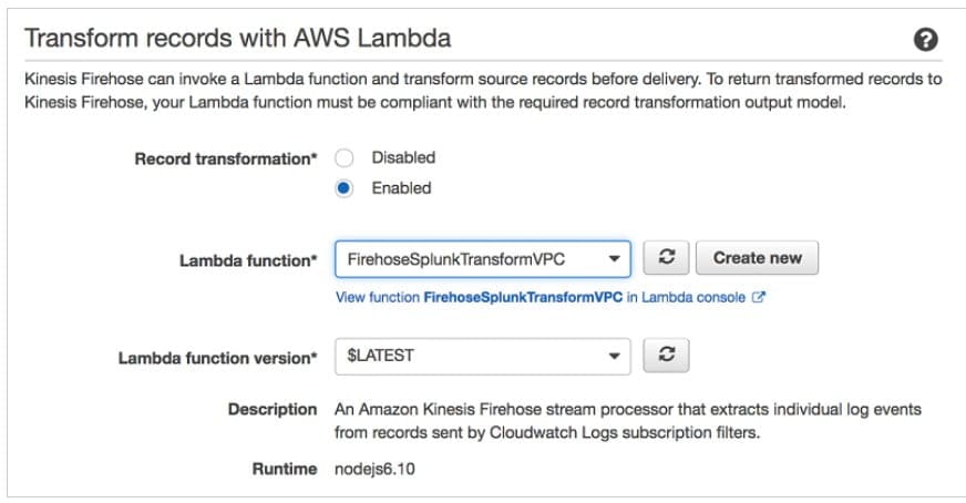 Transform records with AWS