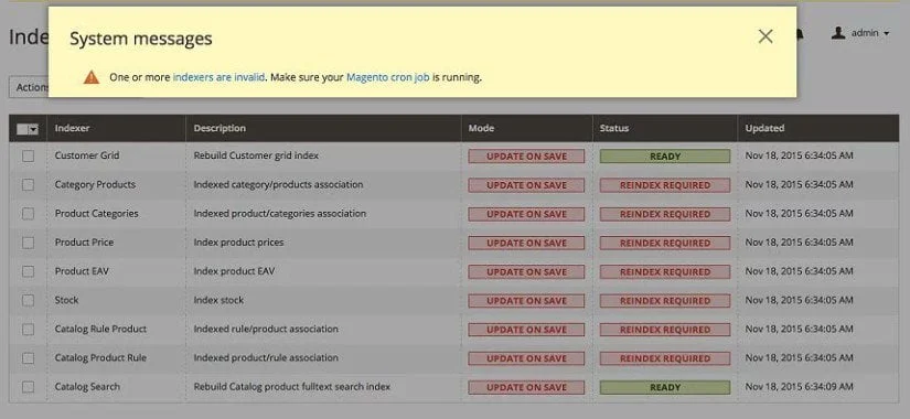 Magento “Indexers are Invalid”