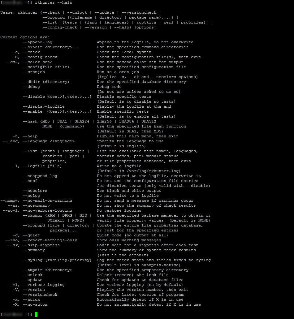 rkhunter help