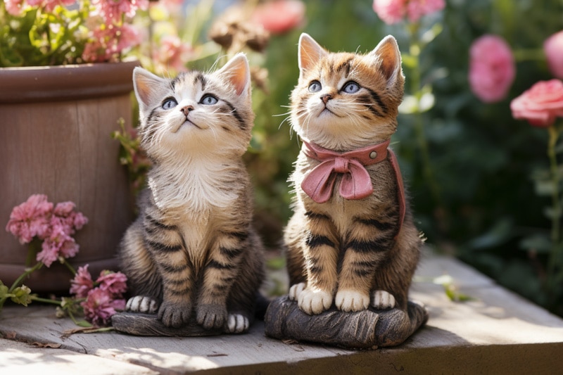 cat statues and figurines