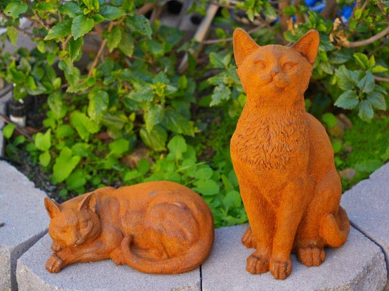 cat iron cat sculptures