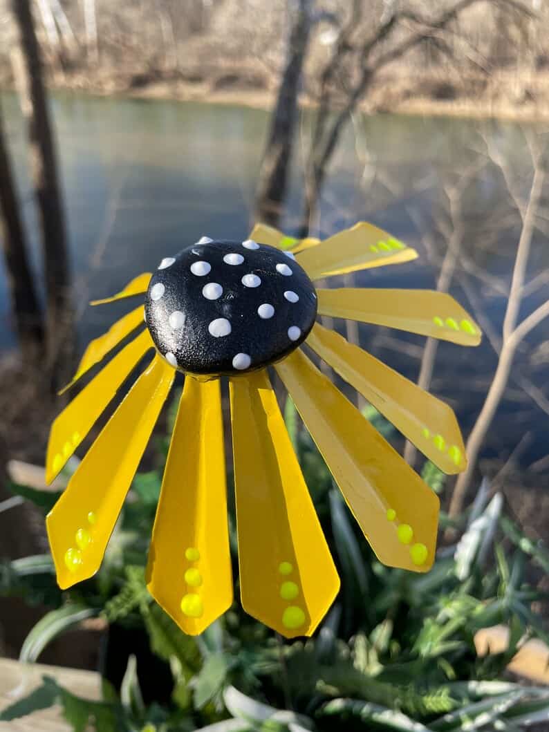 yellow coneflower garden stake