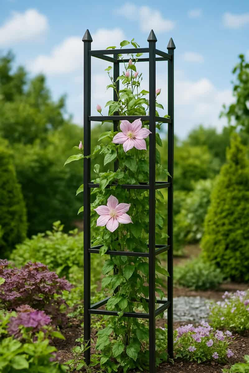 square black metal obelisk