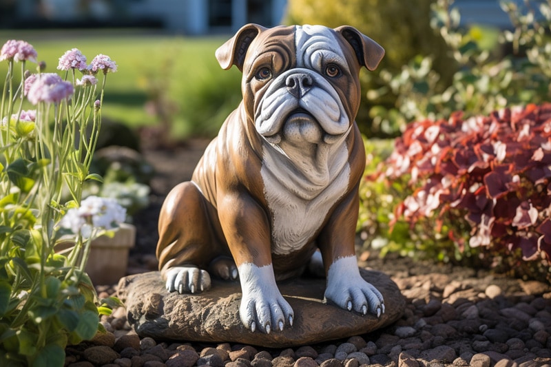 bulldog garden statues