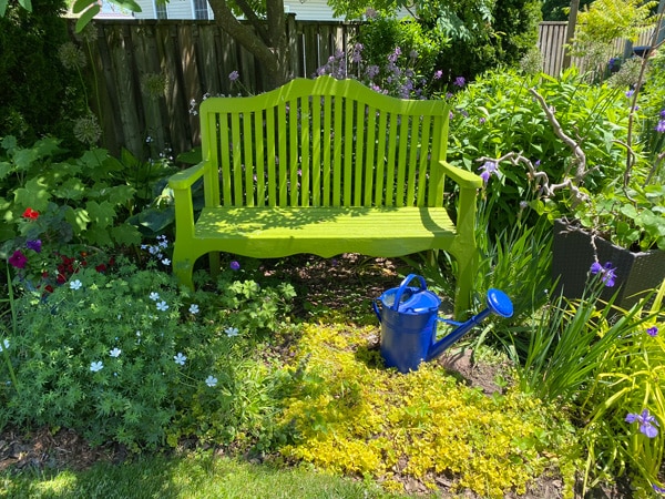 green garden bench