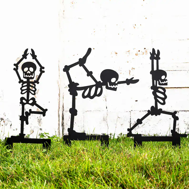 black metal halloween skeletons
