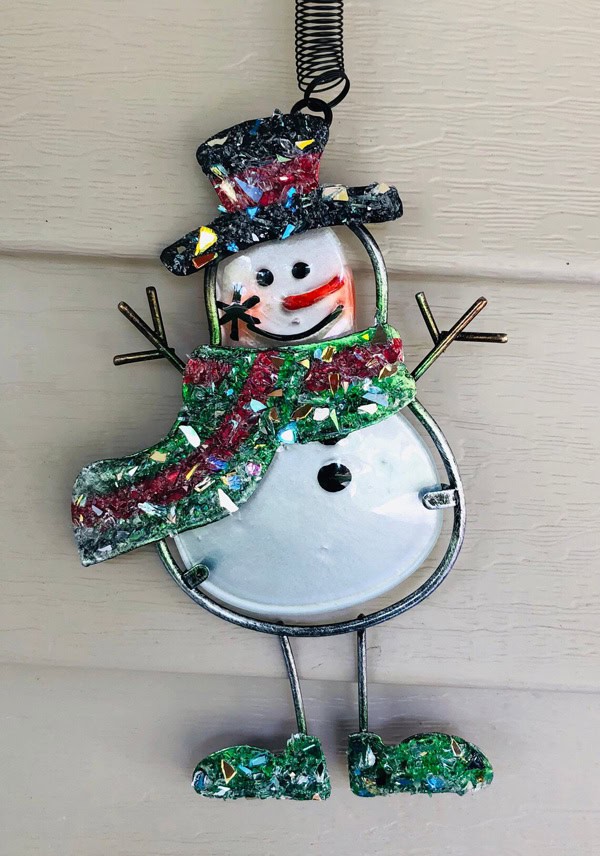 bouncy snowman ornament