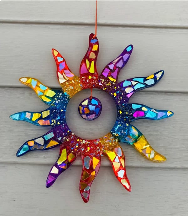 star rainbow mosaic suncatcher