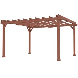 Outsunny 11' x 12.5' Wood Pergola, Outdoor Pergola Gazebo Grape Trellis for Patio, Deck, Backyard, Lawn
