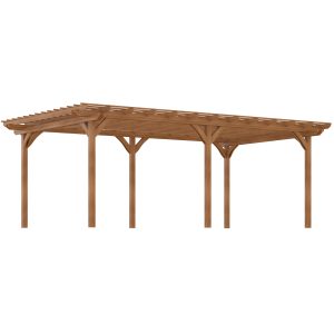 Outsunny 20' x 12' Outdoor Pergola, Wood Gazebo Grape Trellis with Stable Structure for Garden, Patio, Backyard, Deck