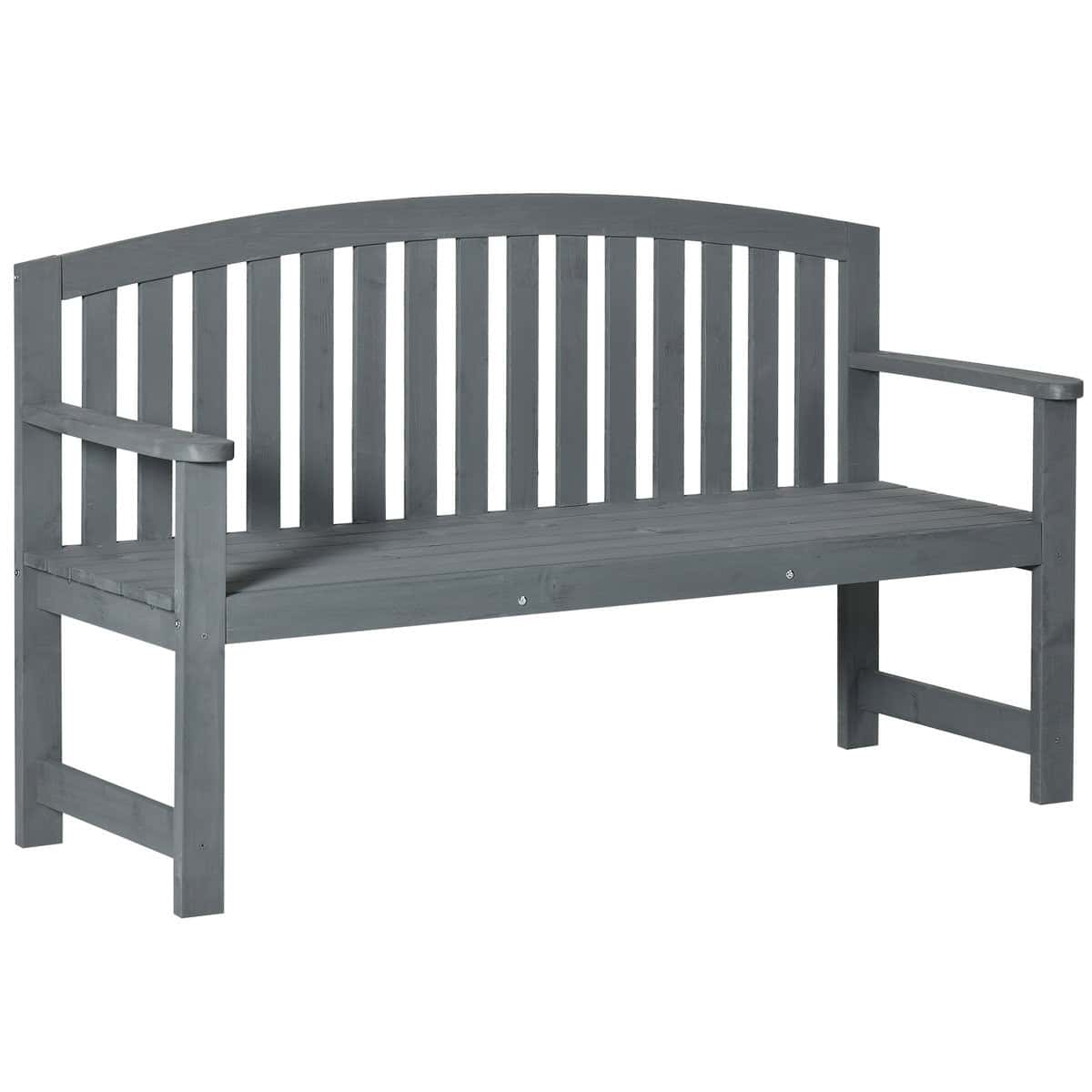 Outsunny Garden Sanctuary: 2-Seat Outdoor Wood Bench with Backrest & Arm Rests | Aosom.com