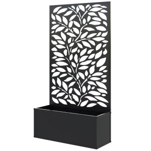 Outsunny Metal Garden Bed with Trellis for Climbing Plants, Freestanding or Wall Mounted Flower Bed for Garden, Patio, Balcony