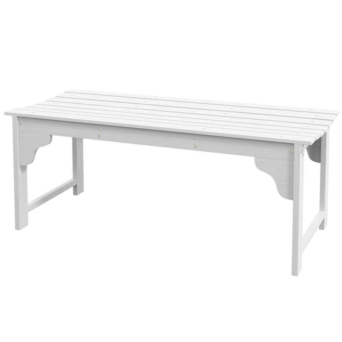 Outsunny Wooden Garden Bench Slatted Curved Seat for Front Porch Decor, White | Aosom.com