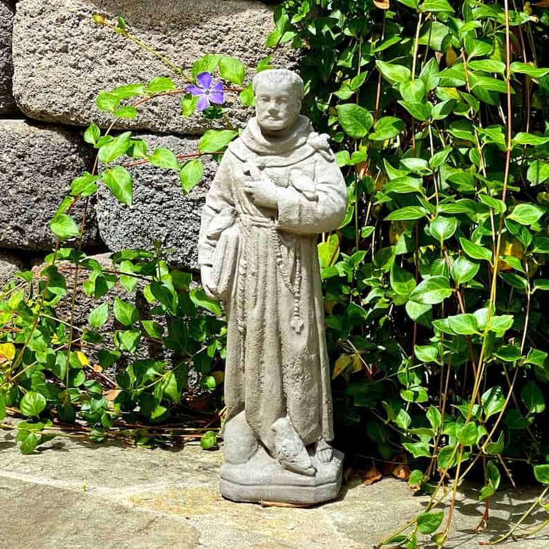 St. Francis vintage stone statue