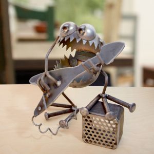 guitar monster metal sculpture
