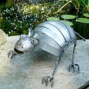 metal armadillo garden sculpture