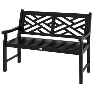 Outsunny Black Timber Tranquility: 43.25" Wooden Garden Bench for Peaceful Outdoors | Aosom.com