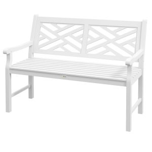 Outsunny White Wooden Respite: 43.25" Outdoor Bench for Yard and Deck Relaxation | Aosom.com