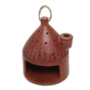 Artisan Made Terracotta Ceramic Birdhouse from Indonesia