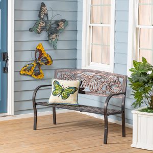 Butterfly Metal Garden Bench