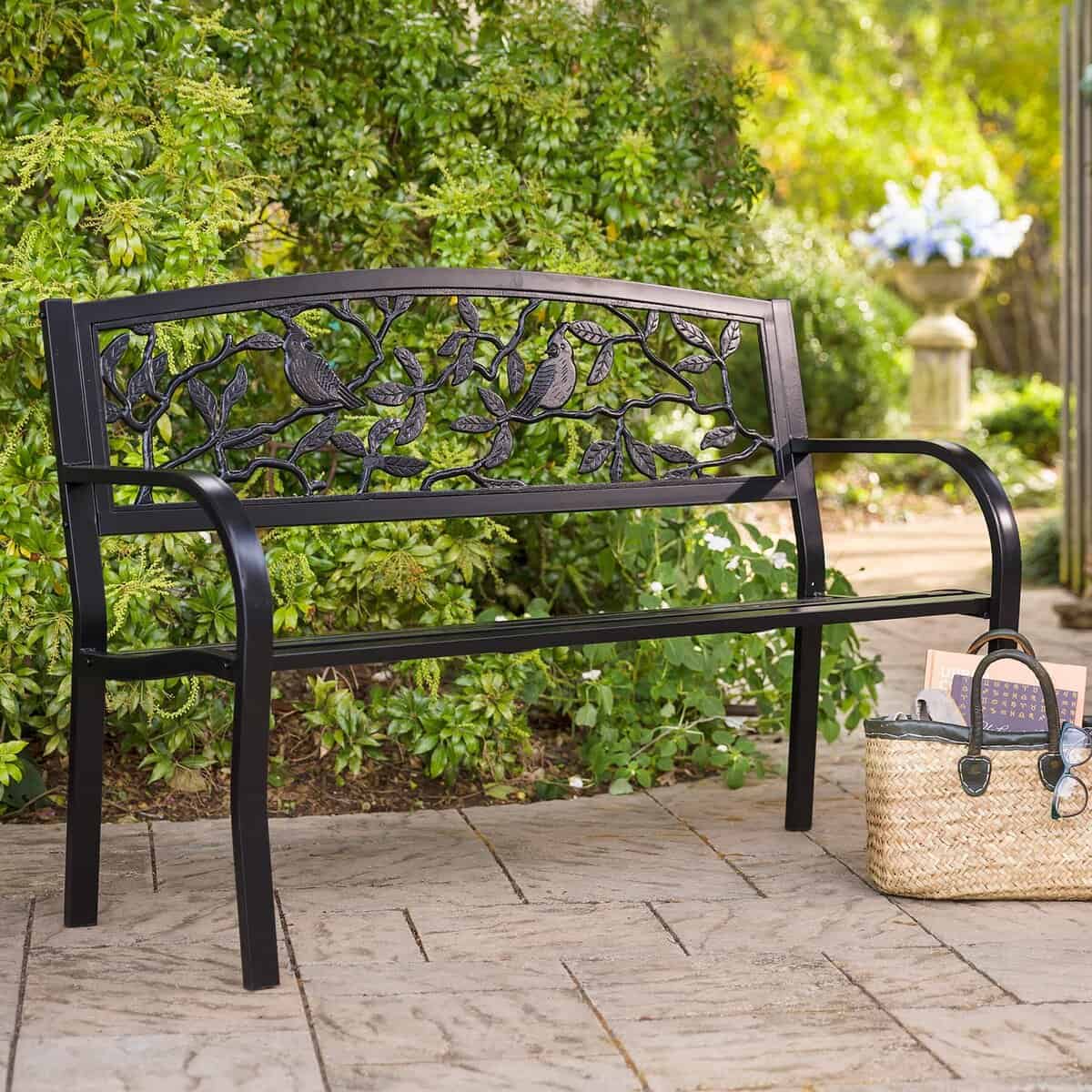 Cardinals Metal Garden Bench