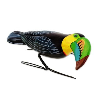 Ceramic Figurine of a Keel-Billed Toucan from Guatemala