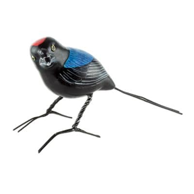 Colorful Hand Painted Bird Sculpture