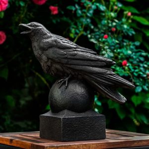 Crow Garden Statue - BLACK