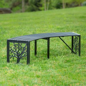 Curved Metal Bench Tree of Life