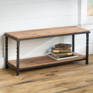 Deep Creek Bench/Table with Metal Frame and Rustic Wood