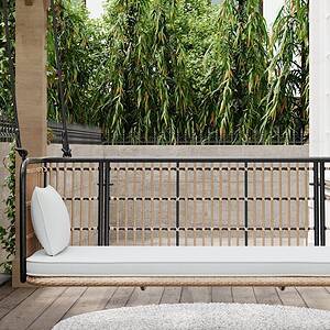 East Green Remy Porch Swing with Cushion - 5 Foot