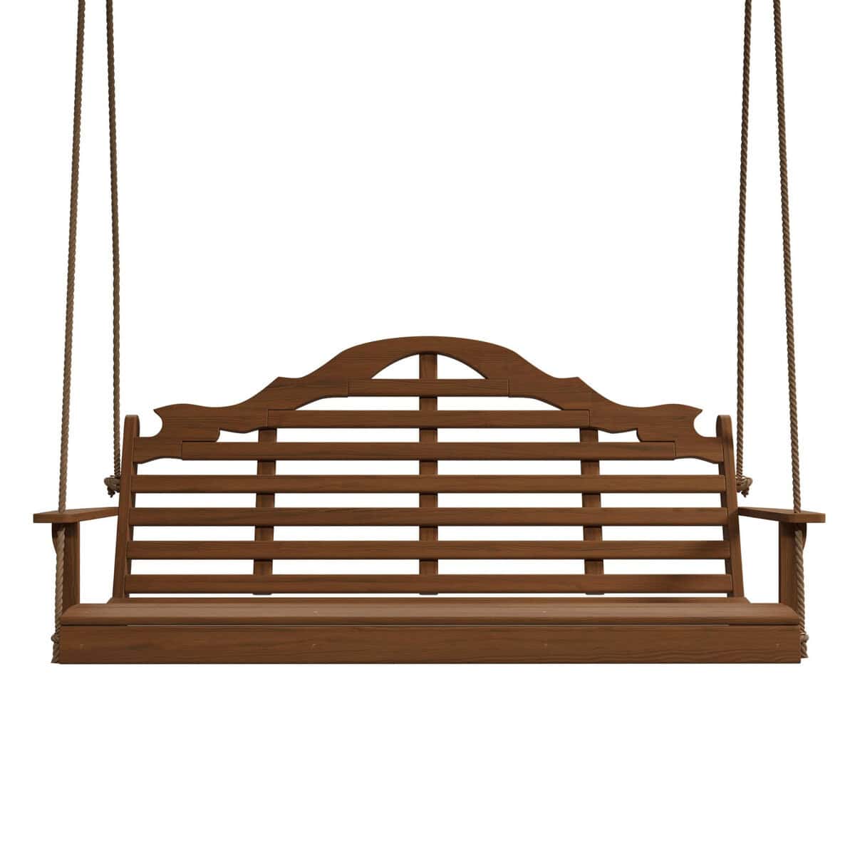 Keystone Amish Co. 5 Foot Milan Red Cedar Porch Swing without Cupholders - Mushroom Stain / Chains for Up to 16 Ft. Ceilings
