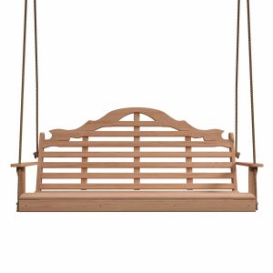 Keystone Amish Co. 5 Foot Milan Red Cedar Porch Swing without Cupholders - Unfinished / Chains for Up to 14 Ft. Ceilings