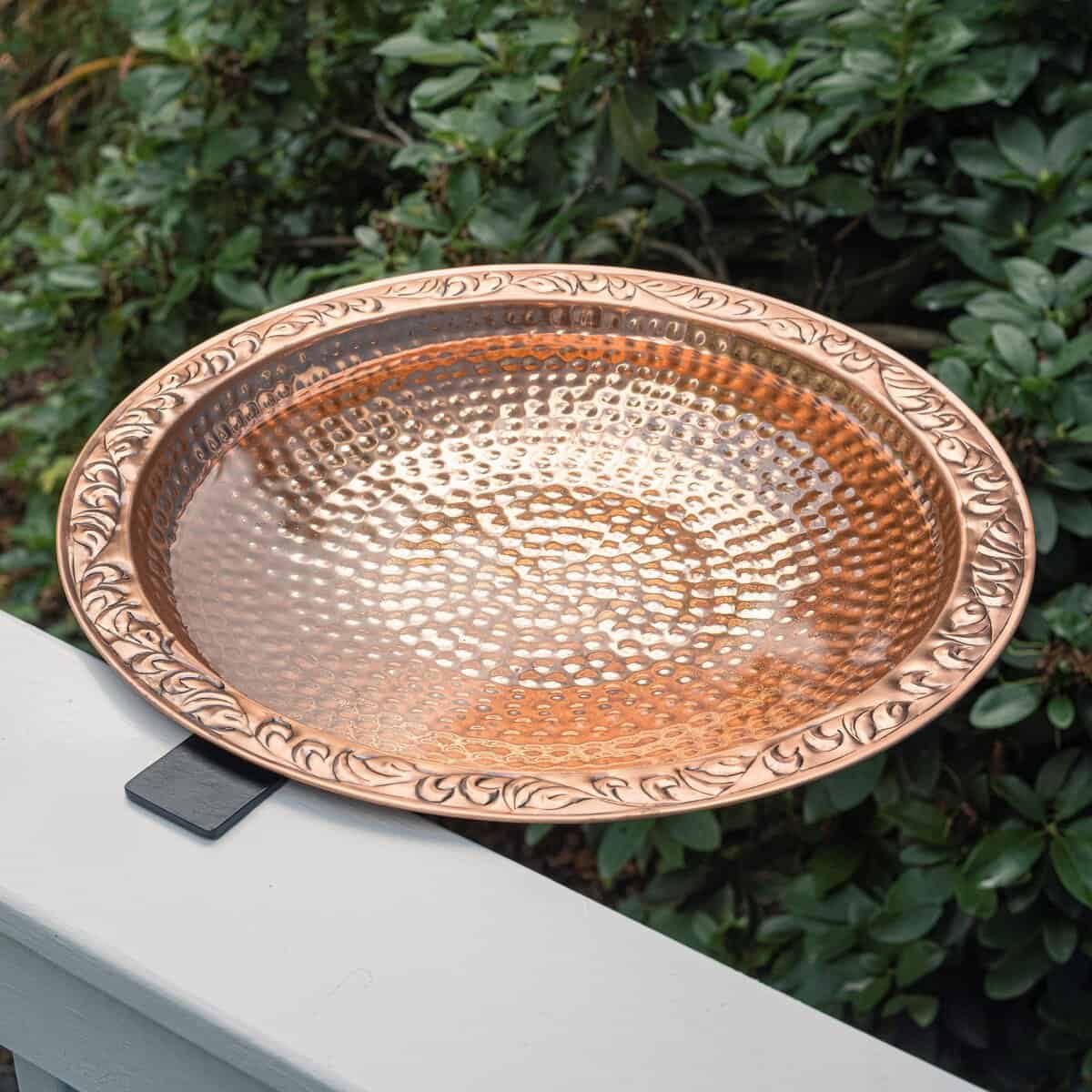 Large Deck Mounted Copper Birdbath