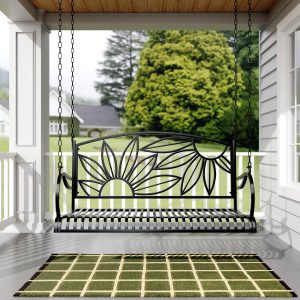 Live Casual Heavy Duty Mariposa Metal Porch Swing - Without Cupholders