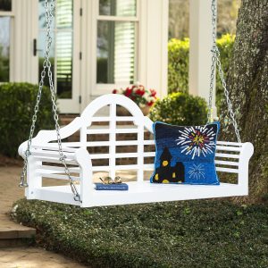 Lutyens Eucalyptus Wood Porch Swing, White