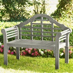Lutyens Wood Garden Bench - Gray