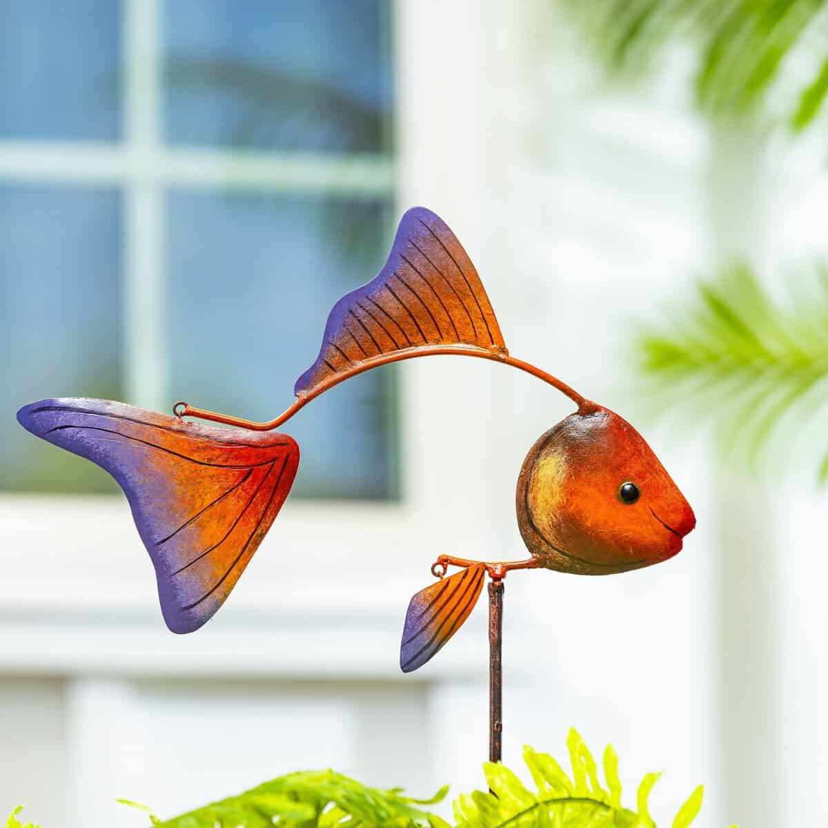 Metal Fish Garden Stake