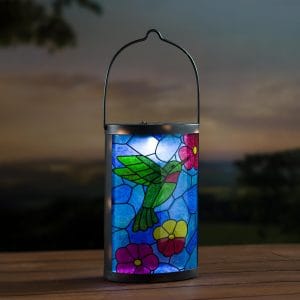 Mosaic Hummingbird Solar Lantern
