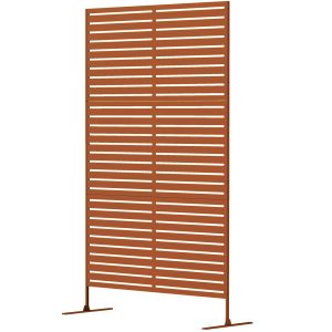 brown metal privacy screen trellis