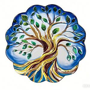 Petal & Plow Birdbath, Metal Tree of Life with Stand