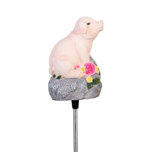 Pig with Sound Solar Garden Stake