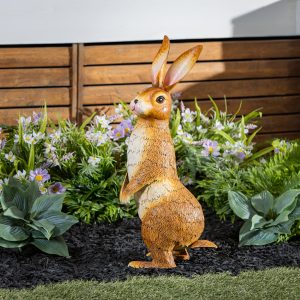 Realistic Bunny Metal Garden Statue, 25" H