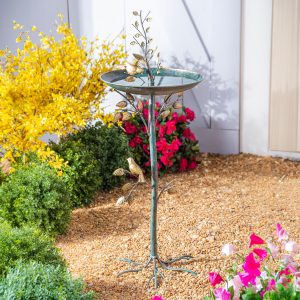 Recycled Metal Sapling Birdbath