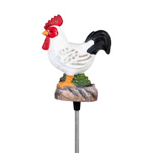 Rooster with Sound Solar Garden Stake