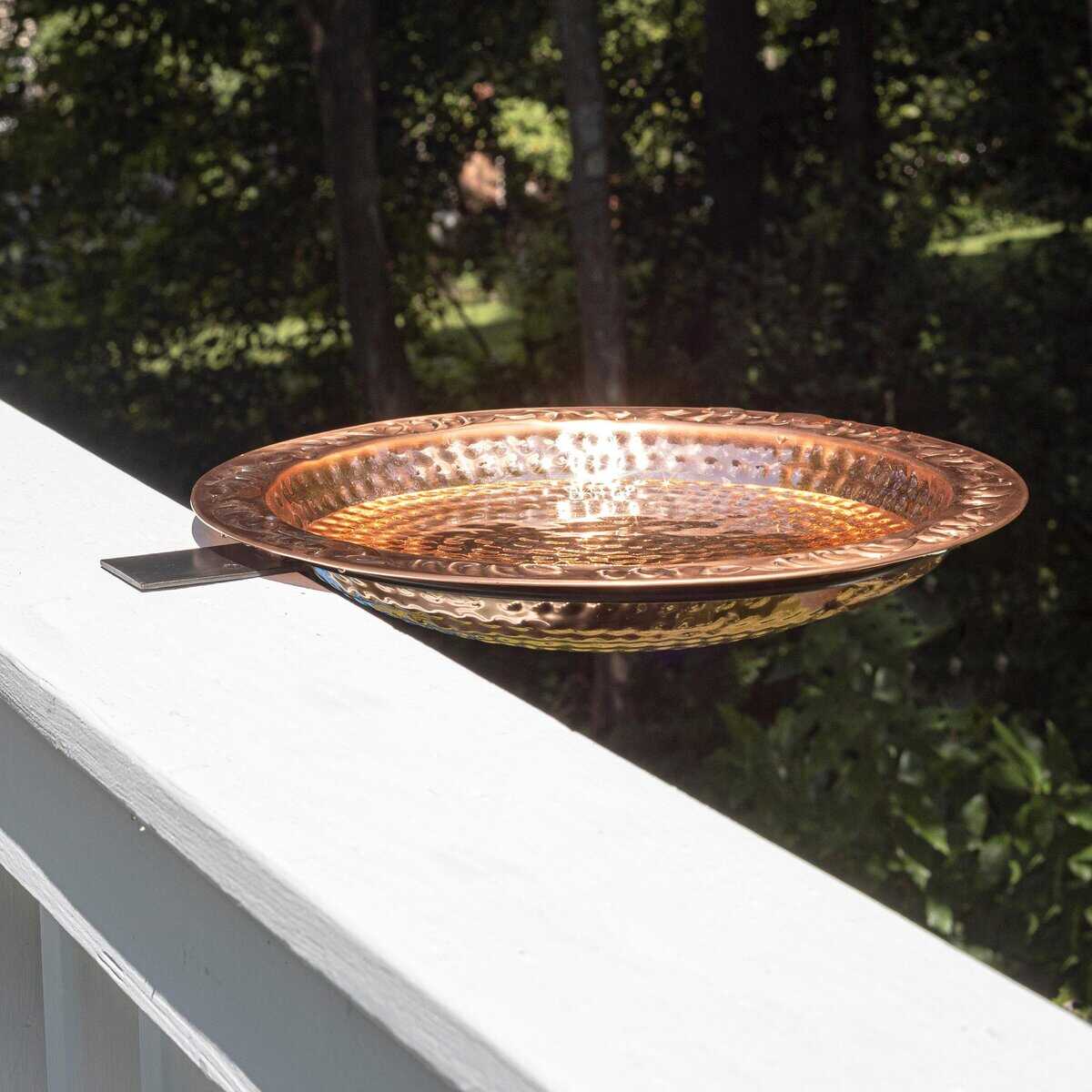 Small Deck Mounted Copper Birdbath