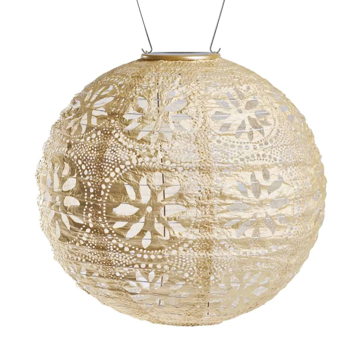 Soji Stella - Boho Globe - 12" Solar Lantern - Pearl