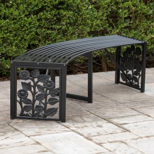 Sunflower Metal Backless Curved Garden Bench
