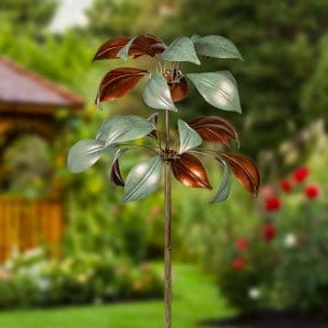 Verdigris & Copper Leaf Wind Spinner, 96" H